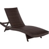 image:imageSAFAVIEH Outdoor Patio Furniture Collection  Alex Brown amp Taupe Quick Dry Foam Lounger Adjustable Outdoor Chaise Modern Curved Design PAT7545BBrownTaupe