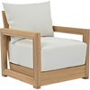 image:imageSAFAVIEH Outdoor Patio Furniture Collection  Jackson Oak Wood amp Ivory Cushion Arm Chair Outdoor Lounge Chair PAT7104BOakIvory