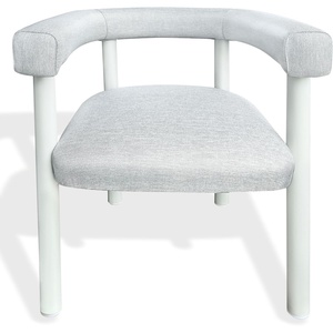 image:imageSAFAVIEH Couture  Outdoor Larissa Dining Chair  White amp Beige Aluminum  Weather Resistant Fully Assembled  Ideal for Patio Deck Backyard 177 Seat Height CPT4021AWhiteBeige