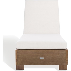 image:imageSAFAVIEH Couture Outdoor Collection Blanquilla NaturalBeige Cushion Solid Wood Chaise Lounge Chair