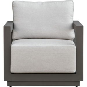 image:imageSAFAVIEH Couture Outdoor Patio Furniture Collection  Donaldo Accent Chair Dark Grey Aluminum Frame with Beige Cushions Fully Assembled CPT4010ADark GreyBeige