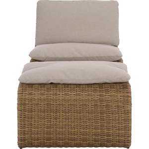 image:imageSAFAVIEH Outdoor Patio Furniture Collection  Drew Rattan Lounge Chair amp Ottoman Set with Cushions Fully Assembled PAT7542NaturalTaupe