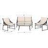 image:imageSAFAVIEH 4Piece Outdoor Collection Berkane Patio SetBrown  Beige
