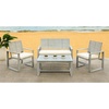 image:imageSAFAVIEH Home Collection Hailey Outdoor Living Acacia Patio SetGrey  Beige