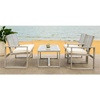 image:imageSAFAVIEH Home Collection Hailey Outdoor Living Acacia Patio SetGrey  Beige