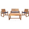 image:imageSAFAVIEH Home Collection Hailey Outdoor Living Acacia Patio SetNatural  Navy