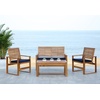 image:imageSAFAVIEH Home Collection Hailey Outdoor Living Acacia Patio SetNatural  Navy