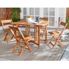 image:imageSAFAVIEH Outdoor  Arvin 5Piece Folding Dining Set  Black  Solid Wood  DirectorStyle Folding Chair Design  Ideal for Patio Deck Porch Backyard PAT7001CNatural