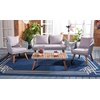 image:imageSAFAVIEH Outdoor  Raldin Navy Rope 4Piece Patio Set Eucalyptus Wood Conversation Set with Beige Cushions Outdoor Sofa Chairs amp Coffee Table PAT7049ELight Grey  Grey