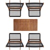image:imageSAFAVIEH Outdoor Collection Blaze NaturalBlack 5Piece Conversation Patio SetNaturalBlack