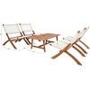 image:imageSAFAVIEH Outdoor Collection Blaze NaturalBlack 5Piece Conversation Patio SetNaturalWhite