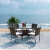 image:imageSAFAVIEH Outdoor Collection Laina Grey BrownWhite Cushion Wicker 5Piece Dining SetGrey BrownWhite