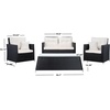 image:imageSAFAVIEH Outdoor Collection Lorma Grey BrownWhite Wicker 4Piece Conversation Patio SetBlack  Beige