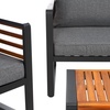 image:imageSAFAVIEH Outdoor Collection Vesta BlackLight Grey Solid Wood 4Piece Conversation SetBlackGrey