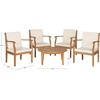 image:imageSAFAVIEH Outdoor Living Collection Colfax 5Piece Outdoor Living SetNatural  Beige