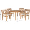 image:imageSAFAVIEH Outdoor Living Collection Montclair 5Piece Dining SetNatural  Beige