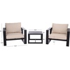 image:imageSAFAVIEH Outdoor Patio Furniture Collection  Fash Brown amp Taupe Cushion 3Piece Living Set Modern Outdoor Chairs amp Slatted Square Table PAT7552BBlackTaupe