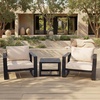 image:imageSAFAVIEH Outdoor Patio Furniture Collection  Fash Brown amp Taupe Cushion 3Piece Living Set Modern Outdoor Chairs amp Slatted Square Table PAT7552BBlackTaupe