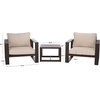 image:imageSAFAVIEH Outdoor Patio Furniture Collection  Fash Brown amp Taupe Cushion 3Piece Living Set Modern Outdoor Chairs amp Slatted Square Table PAT7552BBrownTaupe