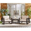 image:imageSAFAVIEH Outdoor Patio Furniture Collection  Fash Brown amp Taupe Cushion 3Piece Living Set Modern Outdoor Chairs amp Slatted Square Table PAT7552BBrownTaupe