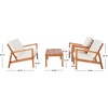 image:imageSAFAVIEH PAT7068A Outdoor Larence Brown 4Piece Seat Cushions Included Patio SetNaturalBeige