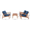 image:imageSAFAVIEH PAT7068A Outdoor Larence Brown 4Piece Seat Cushions Included Patio SetNaturalNavy