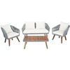 image:imageSAFAVIEH PAT7074A Outdoor Ransin Rope 4Piece Seat Cushions and Pillows Included Patio Set