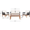 image:imageSAFAVIEH PAT7075A2BX Outdoor Winslo Rope 4Piece Seat Cushions and Pillows Included Patio SetBlackBeige