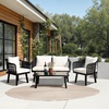image:imageSafavieh Outdoor Collection Torsla Wicker Cushion 4Piece Rope Patio Backyard Living Set PAT7520C GreyGreyBlack  Beige