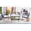 image:imageSafavieh Outdoor Collection Werner GreyWhite 4Piece Patio Living Set PAT7522B2BXBlack  White