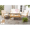 image:imageSafavieh Outdoor Living Collection Bradbury 4Piece Outdoor Living Set NaturalBeige Chair 256 x 248 x 319 Bench 484 x 248Natural  Beige