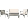 image:imageSafavieh Outdoor Living Collection Bradbury 4Piece Outdoor Living Set NaturalBeige Chair 256 x 248 x 319 Bench 484 x 248Natural  Beige