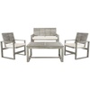 image:imageSAFAVIEH Home Collection Hailey Outdoor Living Acacia Patio SetGrey  Beige