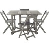 image:imageSAFAVIEH Outdoor  Arvin 5Piece Folding Dining Set  Black  Solid Wood  DirectorStyle Folding Chair Design  Ideal for Patio Deck Porch Backyard PAT7001CGrey