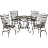 image:imageSAFAVIEH Outdoor  Thessaly 5Piece Bistro Dining Set  Antique Dark Green Iron Metal  Vintage Victorian Scrollwork  Ideal for Patio Deck Porch Garden PAT5003DRustic Brown