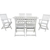 image:imageSAFAVIEH Outdoor Collection Hikaru Natural Brown Solid Wood Extendable Dining SetGrey