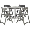 image:imageSAFAVIEH Outdoor Collection Kerman Grey Wash 5Piece Foldable Patio Dining Set Fully AssembledGrey