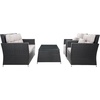 image:imageSAFAVIEH Outdoor Collection Lorma Grey BrownWhite Wicker 4Piece Conversation Patio SetBlackLight Grey