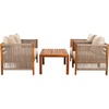 image:imageSAFAVIEH Outdoor Collection Roya NaturalTaupe Solid Wood 4Piece Conversation Set