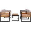 image:imageSAFAVIEH Outdoor Collection Vesta BlackLight Grey Solid Wood 4Piece Conversation SetBlackLight Grey