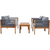 image:imageSAFAVIEH Outdoor Collection Wilson Brown Acacia WoodLight Grey Cushion amp Grey Rope 4Piece Conversation Patio SetGrey