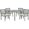image:imageSAFAVIEH Outdoor Living Collection Bradbury 5Piece Dining SetAsh Grey  Beige