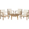 image:imageSAFAVIEH Outdoor Living Collection Colfax 5Piece Outdoor Living SetNatural  Beige
