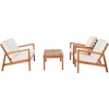 image:imageSAFAVIEH PAT7068A Outdoor Larence Brown 4Piece Seat Cushions Included Patio SetNaturalBeige