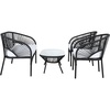 image:imageSafavieh Outdoor Collection Werner GreyWhite 4Piece Patio Living Set PAT7522B2BXBlack  White