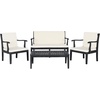 image:imageSafavieh Outdoor Living Collection Bradbury 4Piece Outdoor Living Set NaturalBeige Chair 256 x 248 x 319 Bench 484 x 248Dark Slate Gray  Beige