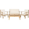 image:imageSafavieh Outdoor Living Collection Bradbury 4Piece Outdoor Living Set NaturalBeige Chair 256 x 248 x 319 Bench 484 x 248Natural  Beige