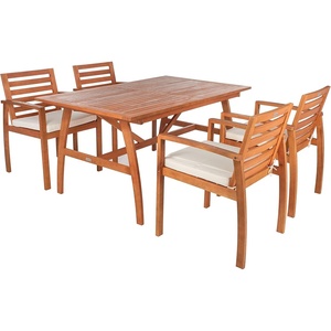 image:imageSAFAVIEH Outdoor Collection Venly Natural and Beige Dining Set