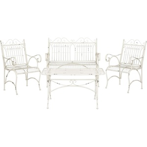 image:imageSafavieh 4 Piece Outdoor Collection Leah Patio SetAntique White