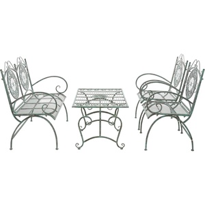 image:imageSafavieh 4 Piece Outdoor Collection Sophie Patio SetAntique Dark Green
